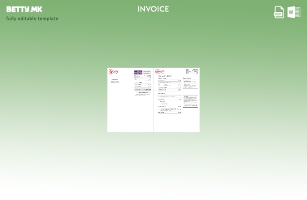 модерен стил Шаблон за фактура на Обединетото Кралство Virgi Media
